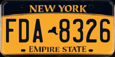 NY license plate FDA8326