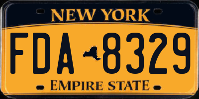 NY license plate FDA8329