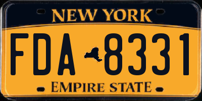 NY license plate FDA8331