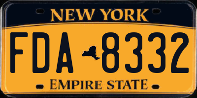 NY license plate FDA8332