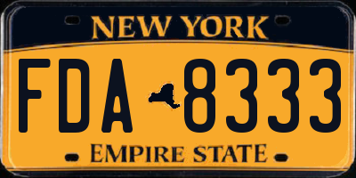 NY license plate FDA8333