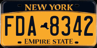NY license plate FDA8342