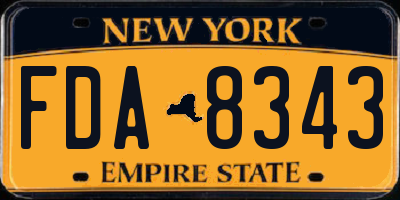 NY license plate FDA8343