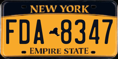 NY license plate FDA8347