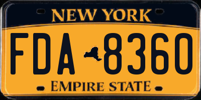 NY license plate FDA8360