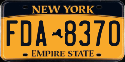 NY license plate FDA8370