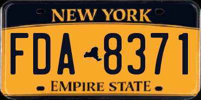 NY license plate FDA8371