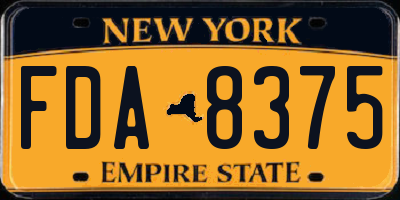 NY license plate FDA8375
