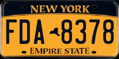 NY license plate FDA8378