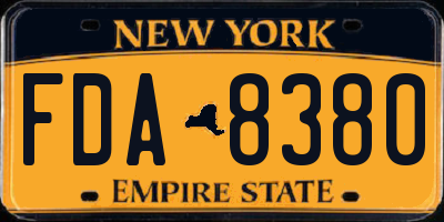 NY license plate FDA8380