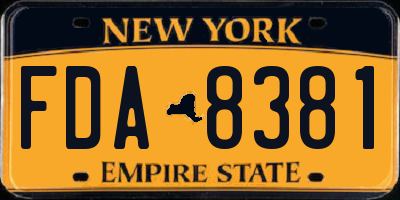 NY license plate FDA8381