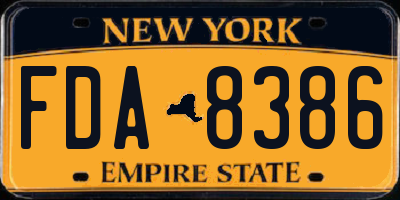 NY license plate FDA8386