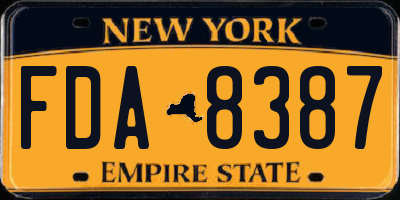 NY license plate FDA8387