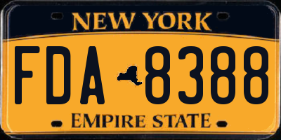NY license plate FDA8388
