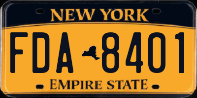 NY license plate FDA8401
