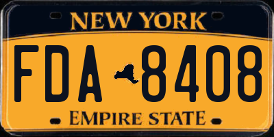 NY license plate FDA8408
