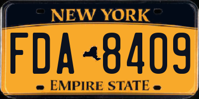 NY license plate FDA8409