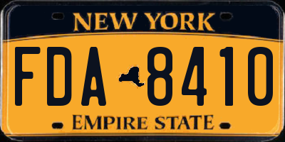 NY license plate FDA8410