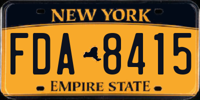 NY license plate FDA8415