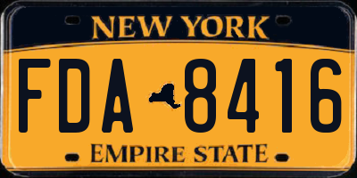 NY license plate FDA8416