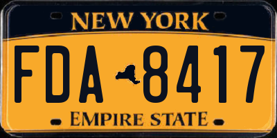NY license plate FDA8417
