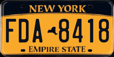 NY license plate FDA8418