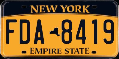 NY license plate FDA8419