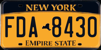 NY license plate FDA8430