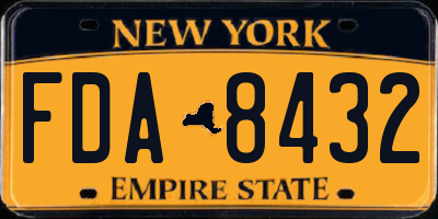 NY license plate FDA8432