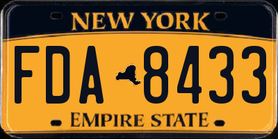 NY license plate FDA8433