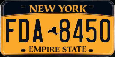 NY license plate FDA8450