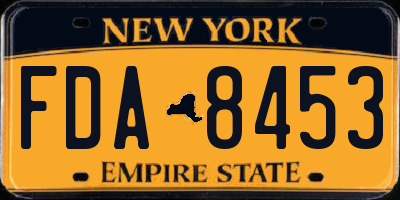 NY license plate FDA8453