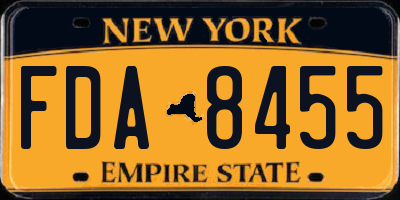 NY license plate FDA8455