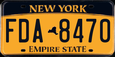 NY license plate FDA8470