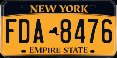 NY license plate FDA8476