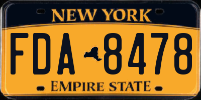 NY license plate FDA8478