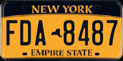NY license plate FDA8487