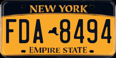 NY license plate FDA8494