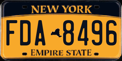 NY license plate FDA8496