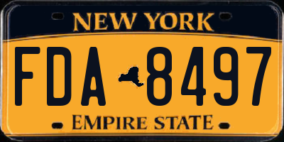 NY license plate FDA8497