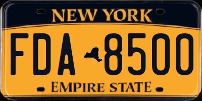 NY license plate FDA8500