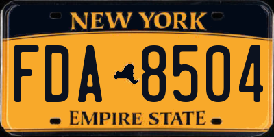 NY license plate FDA8504