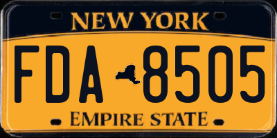 NY license plate FDA8505