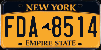 NY license plate FDA8514