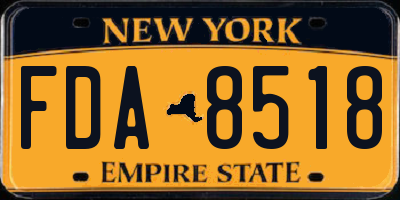 NY license plate FDA8518