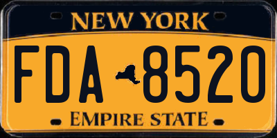 NY license plate FDA8520