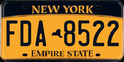 NY license plate FDA8522