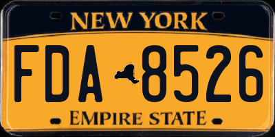NY license plate FDA8526