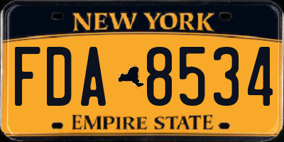 NY license plate FDA8534