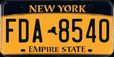 NY license plate FDA8540